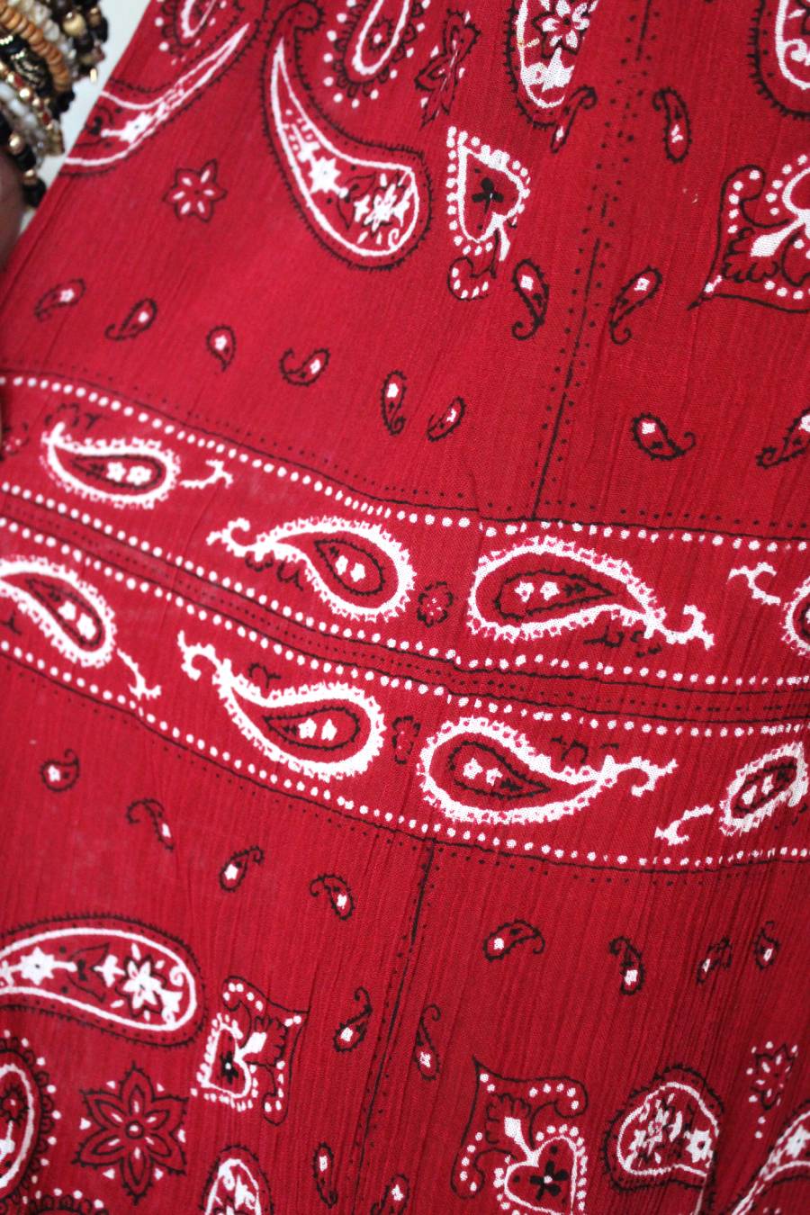 BB Jewel Red Hippie Bandana Midi Capri Bloomer Shorts