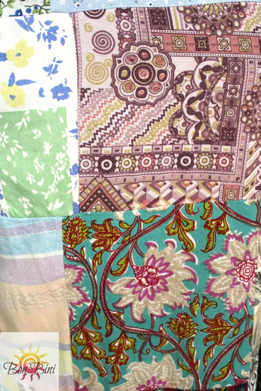 BB Mosaic Island Art Boho Patchwork Overalls