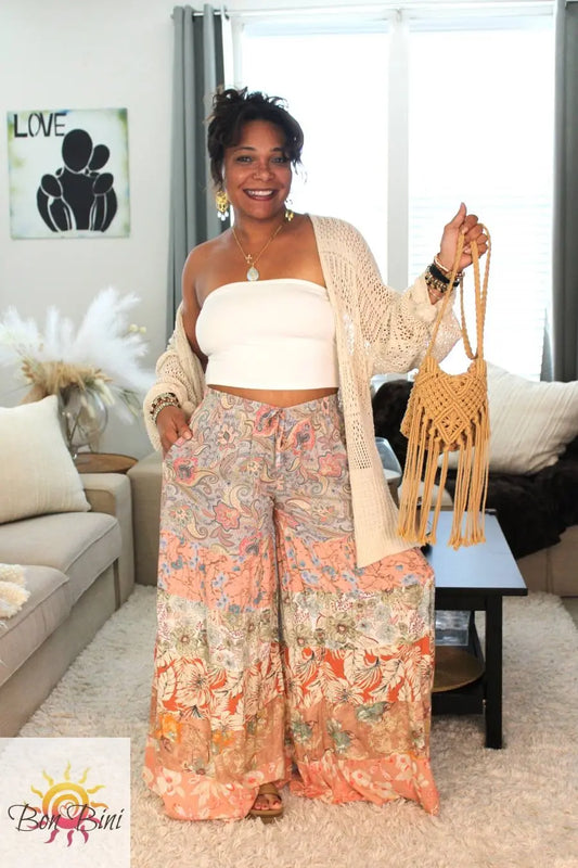 BB Pastel Peachy Blossom Skies Palazzo Pants