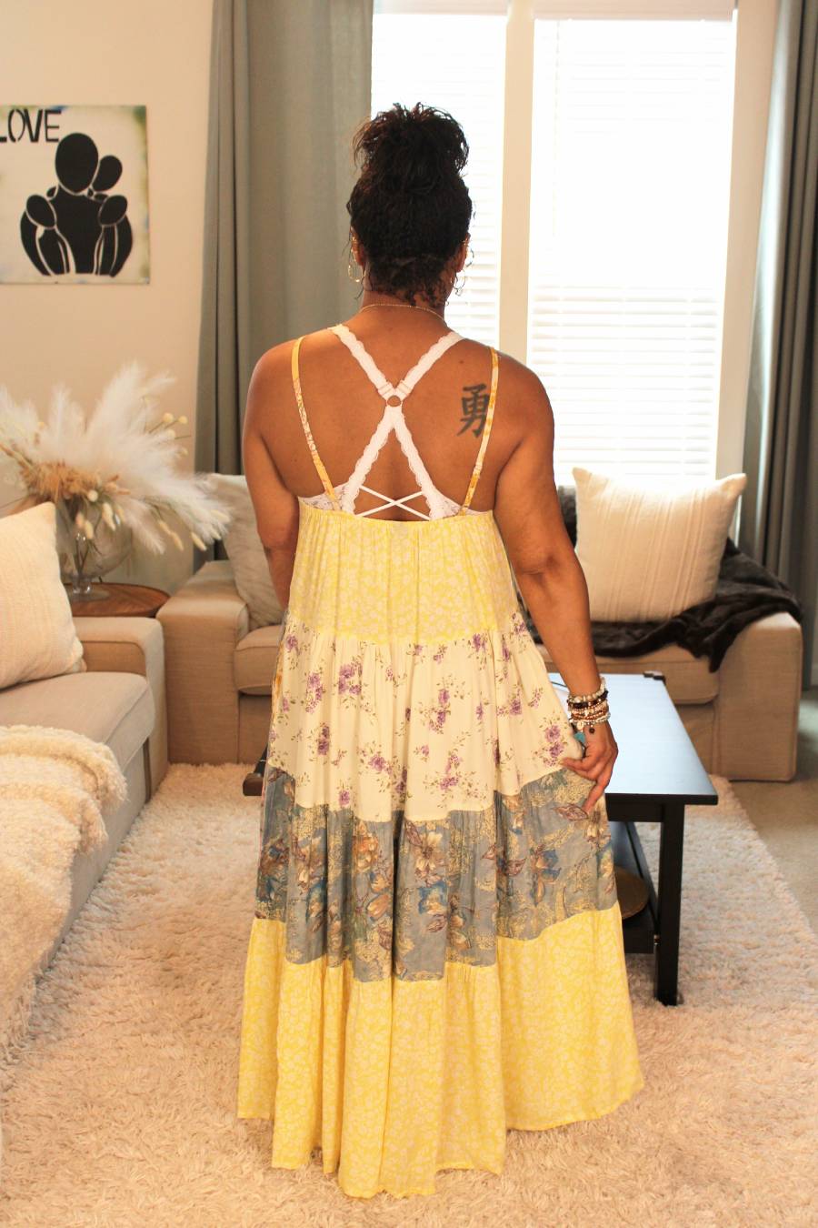 BB Pastel Sun & Ocean Shores Patchwork Hippie Dress