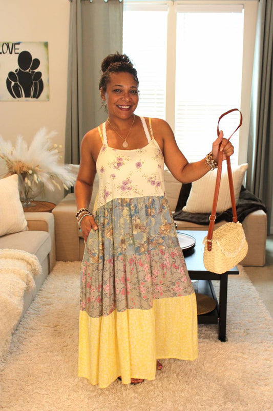 BB Pastel Sun & Ocean Shores Patchwork Dress