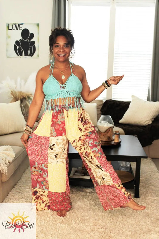 BB Pink Summer Hippie Palazzo Pants