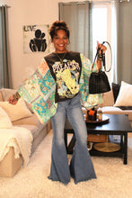 Load image into Gallery viewer, Black Dreamer Leopard Paradise Poncho Sleeve Top