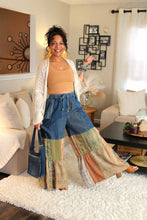 Load image into Gallery viewer, YT Bohemian Charm Tiered Patchwork Denim Pants