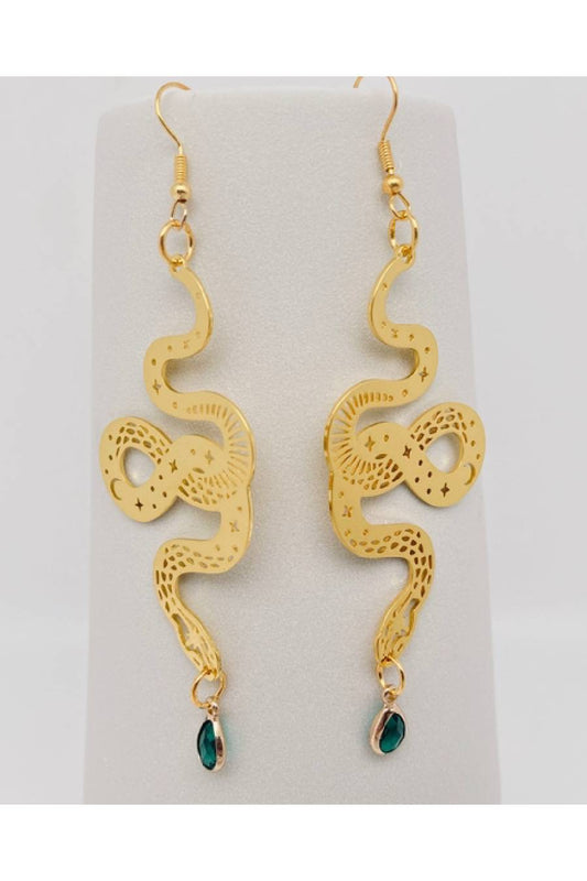 Bohemian Star, Moon, Snake Earrings