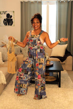 Load image into Gallery viewer, Celestial Nature Patchwork Overall Jumpsuit