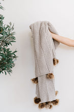 Load image into Gallery viewer, Chenille-Like Pom Pom Blanket