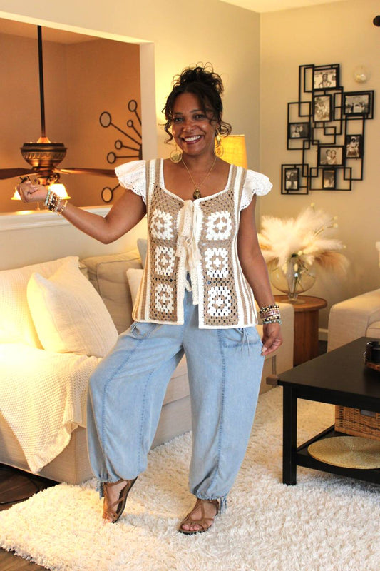 Crochet Puff Sleeve Top