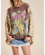 Load image into Gallery viewer, Dreamer Leopard Paradise Poncho Sleeve Top