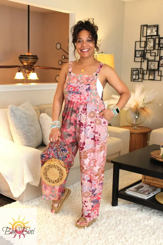 BB Perfectly Pink Hippie Patchwork Overalls