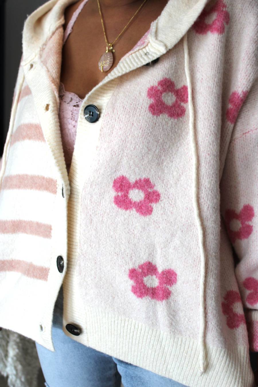 Floral Bloom Hooded Cardigan
