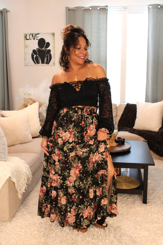 Garden Of Beauty Midi Skirt