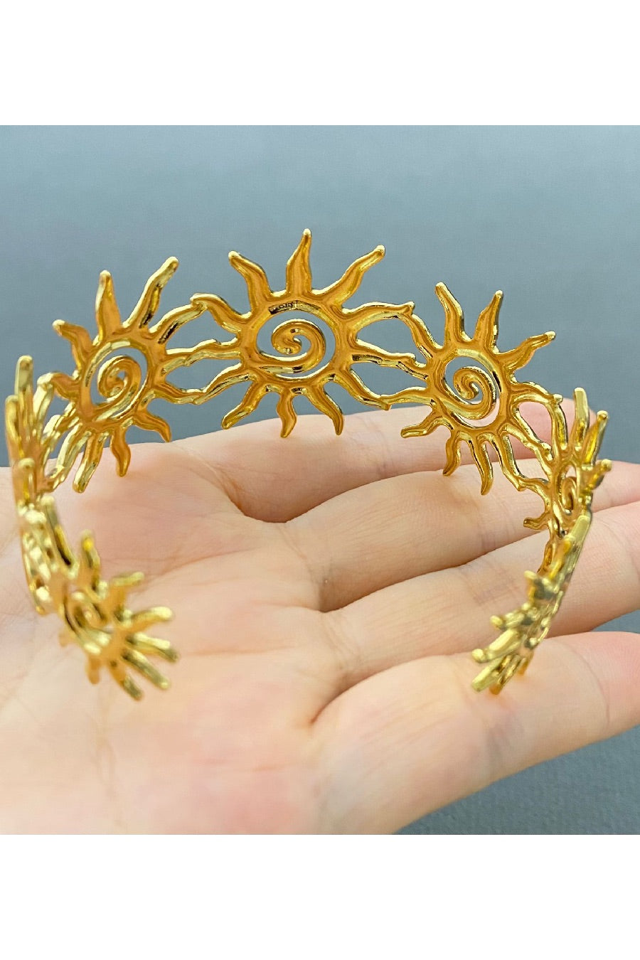 Temple Vortex Sun Adjustable Cuff Bangle