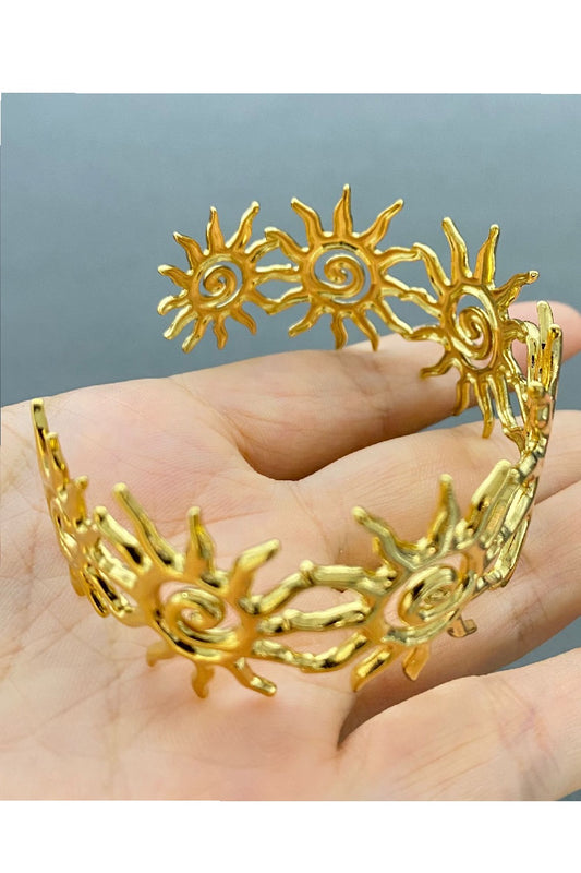 Temple Vortex Sun Adjustable Cuff Bangle