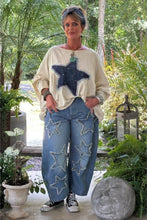 Load image into Gallery viewer, JG Star Studded Barrel Jeans