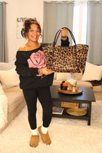 Load image into Gallery viewer, Leopard Faux Fur Shoulder Tote Bag