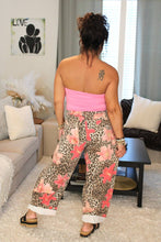 Load image into Gallery viewer, Leopard Floral Print Wide Leg Pants