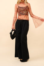 Load image into Gallery viewer, Mesh Bell Sleeve Mock Neck Top