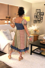 Load image into Gallery viewer, YT Morning Glory Patchwork Midi Dress