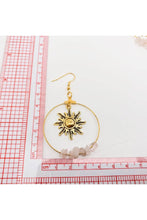 Load image into Gallery viewer, Natural Gravel Sun Pendant Earrings