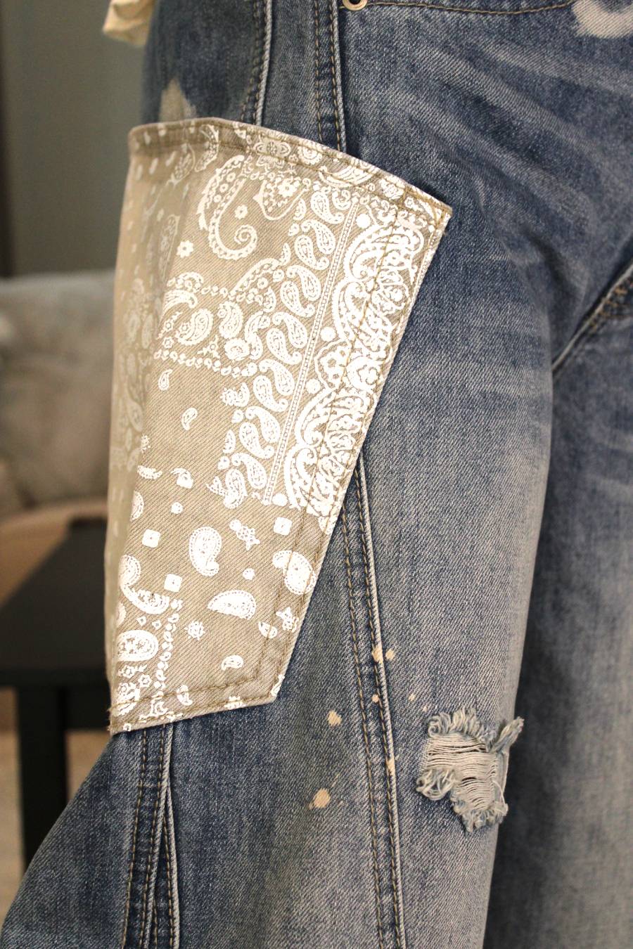 O&H Boho Bandana Love Washed Jeans
