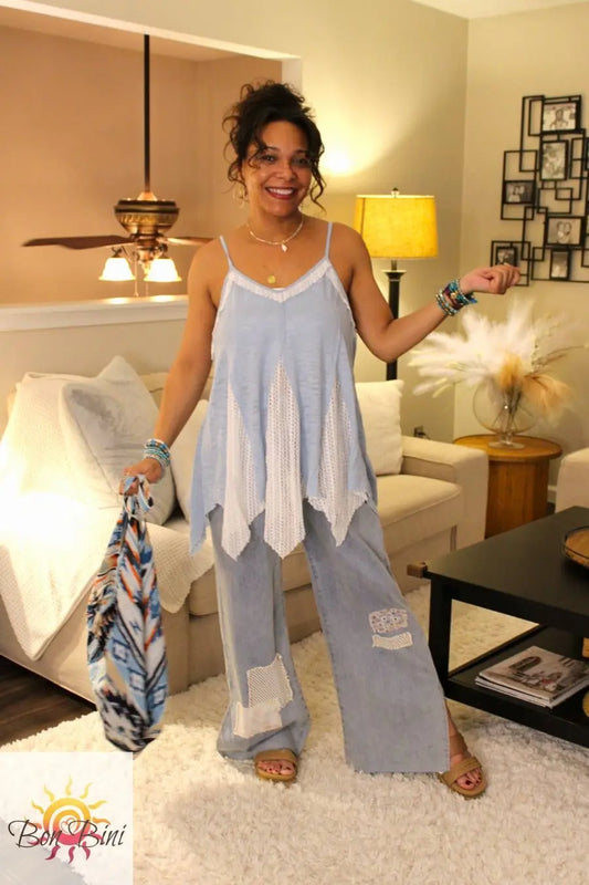 POL Sky Fairy Crochet Lace Top