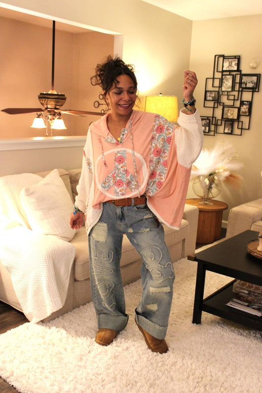 O&H "& Love" Patched Denim Jeans