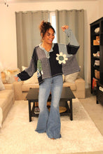 Load image into Gallery viewer, POL Indigo Feeling Patchy Oversized Pullover Top