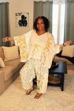 Load image into Gallery viewer, POL Soft Cream Floral Twill Patch Joggers