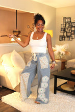 Load image into Gallery viewer, POL Blissful Flowers Denim Pants