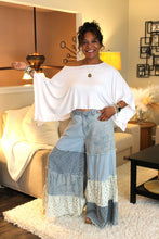 Load image into Gallery viewer, POL Love Is Blue Patchwork Pants