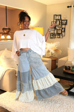 Load image into Gallery viewer, POL Love Is Blue Patchwork Pants