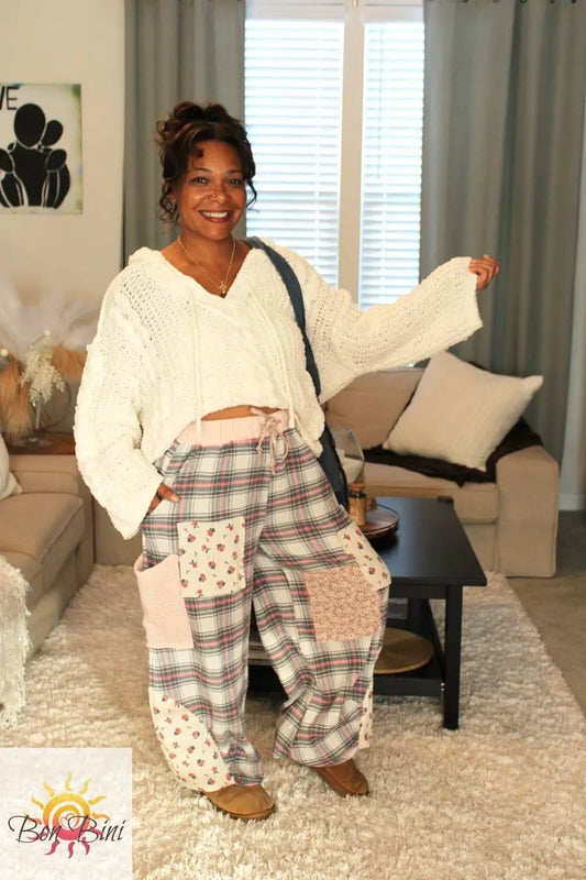 POL Pink Plaid Jogger Pants