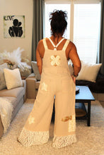 Load image into Gallery viewer, POL Seashell Bliss Lace Patchwork Overalls