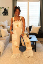 Load image into Gallery viewer, POL Seashell Bliss Lace Patchwork Overalls