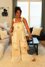 Load image into Gallery viewer, POL Seashell Bliss Lace Patchwork Overalls