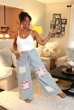 Load image into Gallery viewer, POL Vintage Wash Garden Of Serenity Denim Pants
