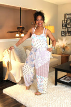Load image into Gallery viewer, BB Pastel Mosaic Patchwork Overalls