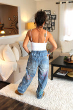 Load image into Gallery viewer, O&H Artistic Flower Embroidered Washed Denim Jeans