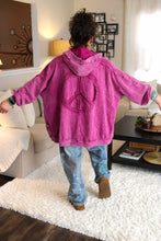 Load image into Gallery viewer, JH Peace Mineral Wash Hoodie Cardigan