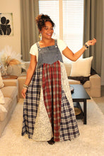 Load image into Gallery viewer, Plaid Dreams Patchwork Overall Dress
