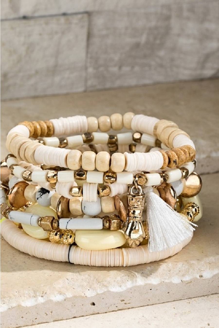 Quartz Sand Of Different Islands Bohemian Stack Bracelets