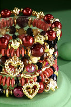 Load image into Gallery viewer, Red Wine Bohemian Stack Bracelets