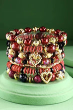 Load image into Gallery viewer, Red Wine Bohemian Stack Bracelets