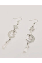 Load image into Gallery viewer, Silver Stars Crystal Dangle Earrings
