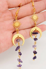Load image into Gallery viewer, Sol Purple Asymmetric Crystal Earrings