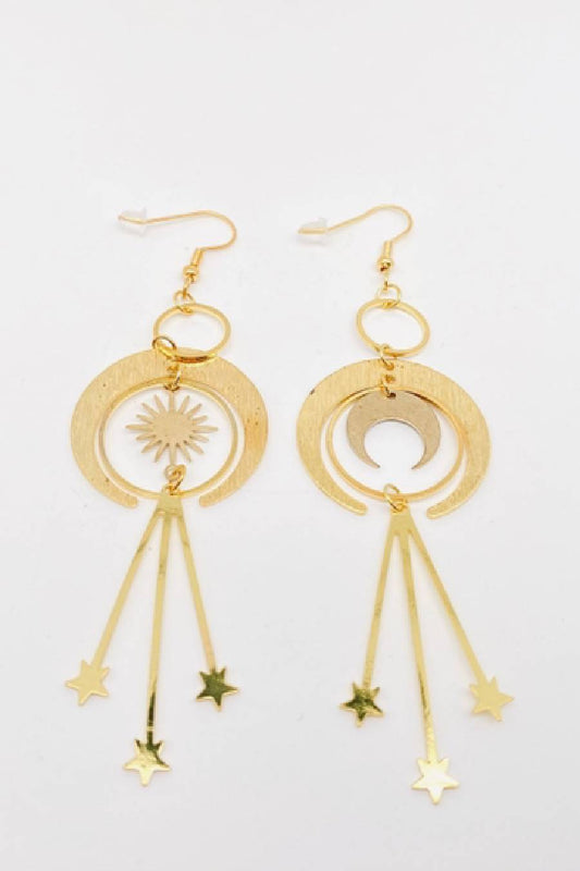 Solar Eclipse Dangle Pendant Earrings