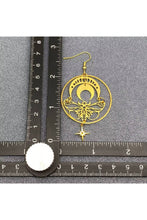 Load image into Gallery viewer, Star Crescent Moon Moth Earrings