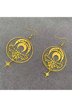Load image into Gallery viewer, Star Crescent Moon Moth Earrings