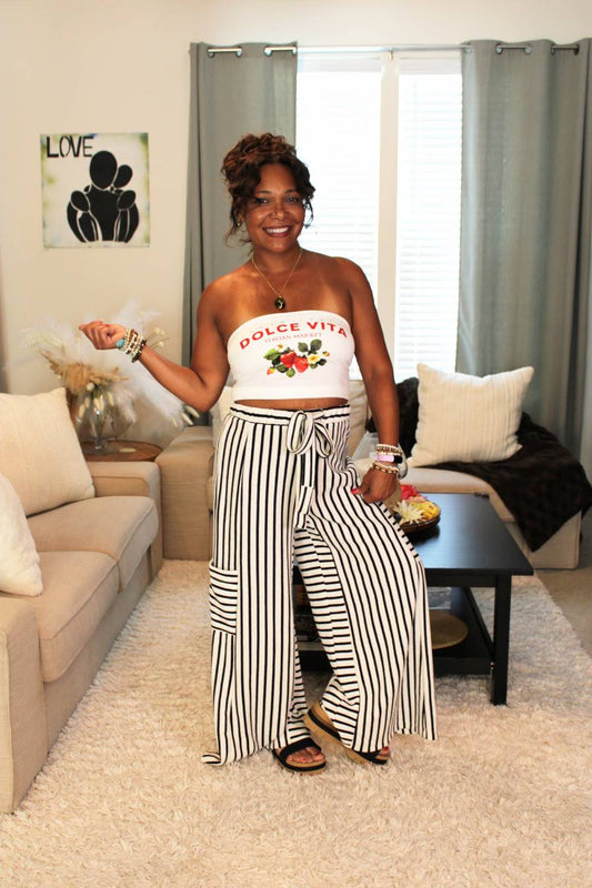 Stripe Me To Paradise Wide Leg Pants